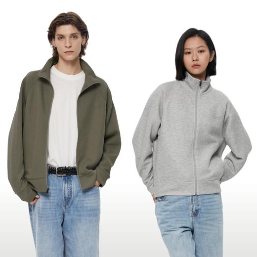 WassupHouse 空气棉立领插肩袖拉链卫衣 商品图3