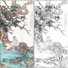 任重花鸟四尺工笔画白描底稿《松下高士》临摹勾线高清打印稿RD08 商品缩略图0