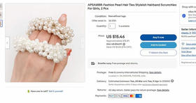 【毛晓彤同款】W网16美金！两个装哦~！超美精致温柔风珍珠发圈