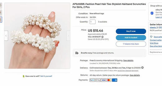 【毛晓彤同款】W网16美金！两个装哦~！超美精致温柔风珍珠发圈 商品图0