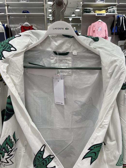 Lacoste/法国鳄鱼   男女同款刺绣标网格内衬透气休闲隐藏帽外套 商品图2