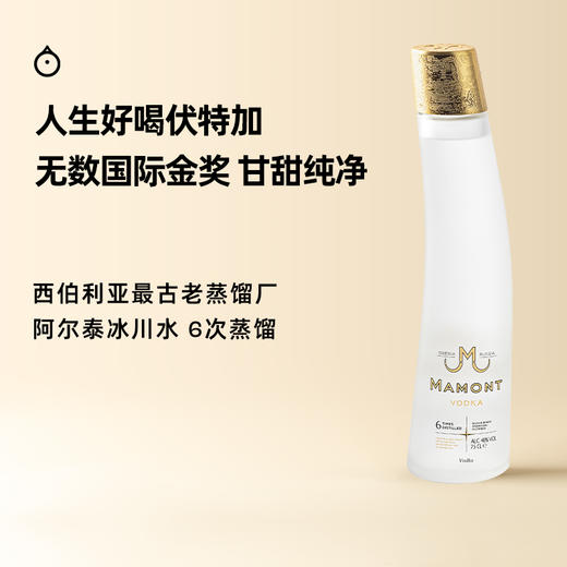 企鹅市集|俄罗斯伊特库利蒸馏所 猛犸特 伏特加 国际大奖 纯净甘甜 商品图0