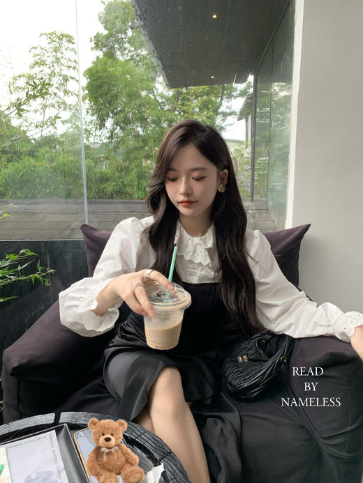 Read Nameless /罗马绣花领衬衫+黑色针织抹胸 商品图10