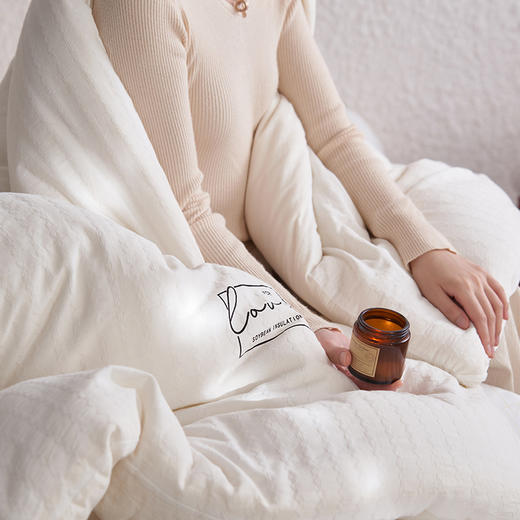 自然醒莫奈全棉提花80大豆子母被芯高端双A类抗菌纯棉华夫格80%大豆蛋白春秋被四季通用加厚冬被FM 商品图9