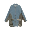 谜底衬衫式牛仔风衣女2024秋新品复古风拼接中长款外套243ME1141 商品缩略图4