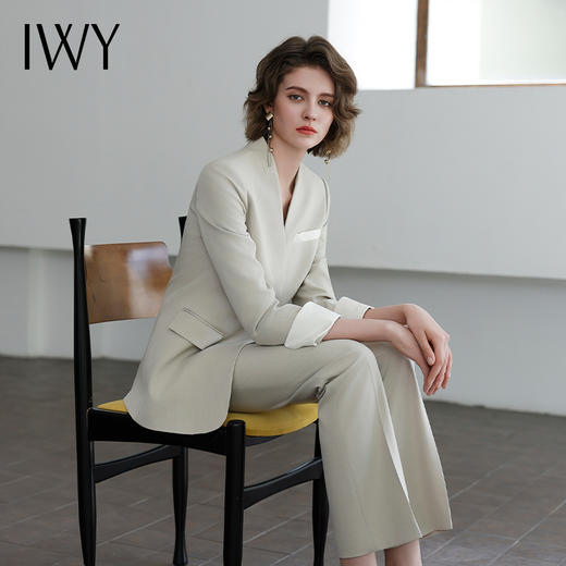 IWY/秋季新款套装西装外套浅灰色高级设计感通勤正式场合正装C14318+P34318 商品图2