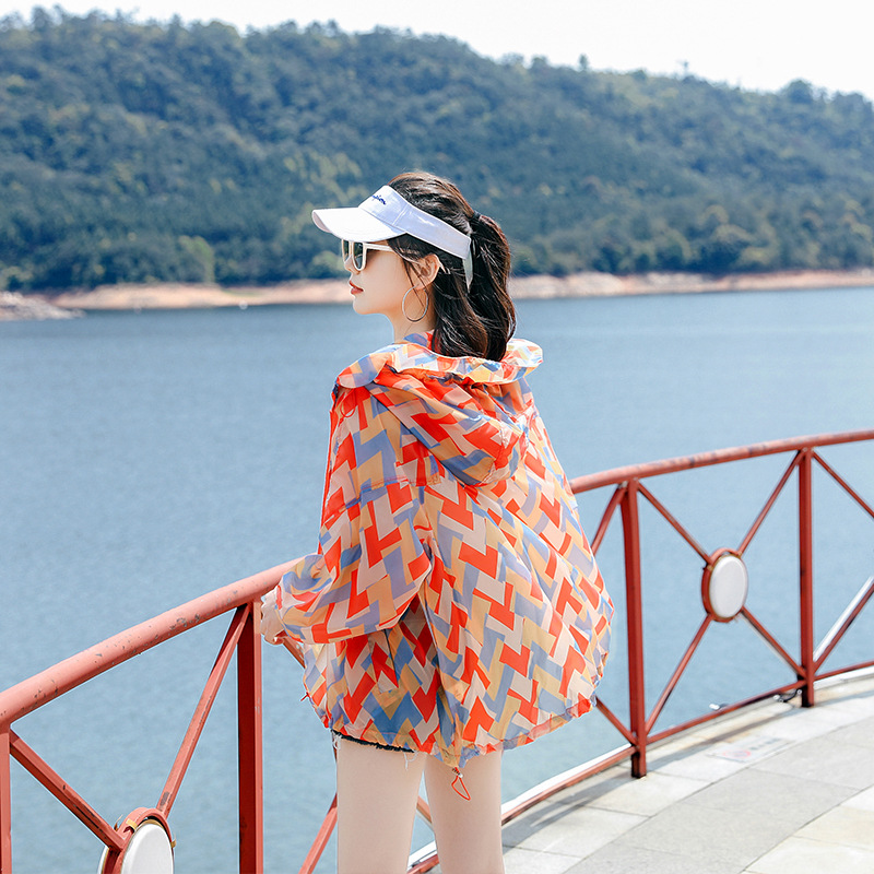 带帽防晒衣洋气宽松防晒薄外套防嗮服KKXX8630
