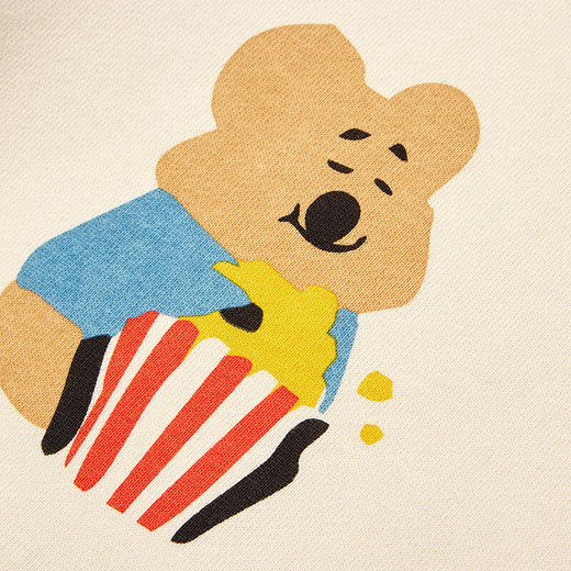 【MQD】童装上衣+裤男小童春新款卡通趣味条纹休闲运动圆领套装 牛油果色 100cm 商品图3