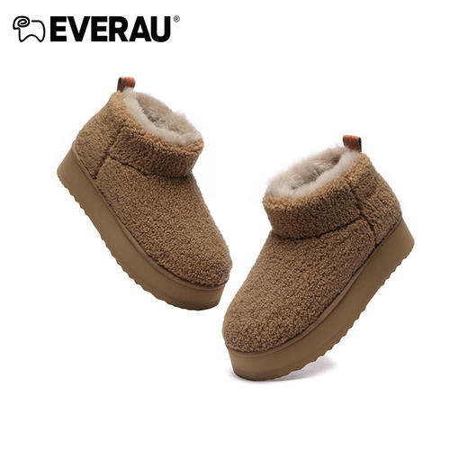 EVERAU秋冬穿搭神奇来喽 经典短筒搭配厚底增高女靴雪地靴EA3146 商品图1