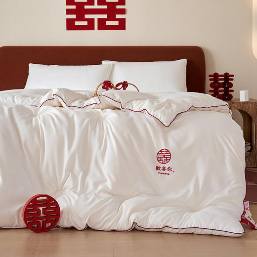 自然醒云绒棉芯生欢喜被结婚庆陪嫁喜被春秋被子冬大豆纤维被芯喜字加厚冬被TD 商品图3