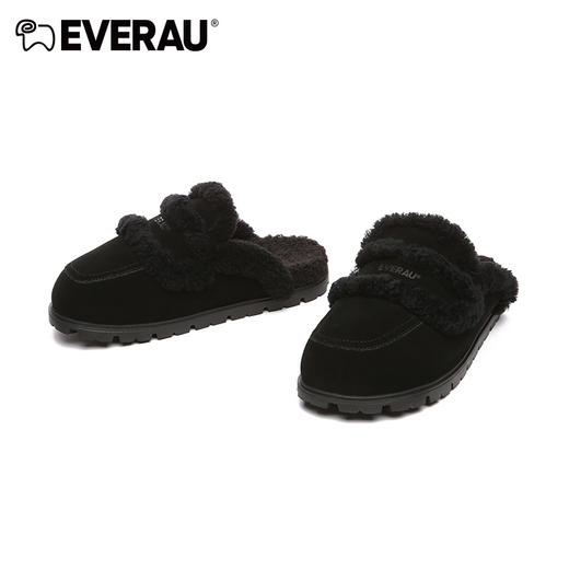EVERAU韩范慵懒感毛毛博肯鞋女拖鞋EA2040 商品图2