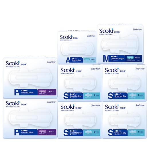 舒卫康卫生巾日用夜用组合医护级灭菌卫生巾整箱超薄透气纯棉敏感肌用女 日用五盒夜用三盒（可换组合） 商品图8