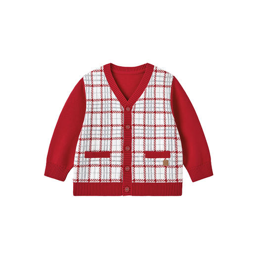 【商场同款】英氏儿童毛衣纯棉开衫外套春秋男童针织衫喜庆拜年服 商品图4