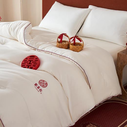自然醒云绒棉芯生欢喜被结婚庆陪嫁喜被春秋被子冬大豆纤维被芯喜字加厚冬被TD 商品图4