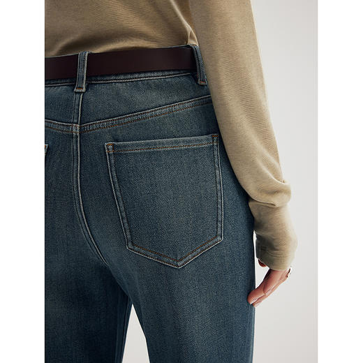 棉仓356619003-一穿既瘦长腿复古感微喇牛仔裤复古蓝天丝弹性牛仔裤 商品图3