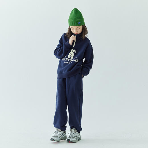 棵初秋冬新款童装兔子印花休闲运动卫衣卫裤持久保暖拉绒套装 商品图1