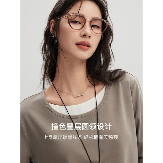 棉仓356601001-圆领假两件长袖T恤 商品图3