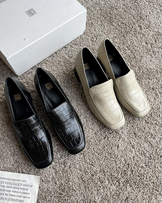 现货 THS 8.31-限时 TOT家 女士 鳄鱼纹 粗跟石头纹乐福鞋 2色 BZ1199 商品图2