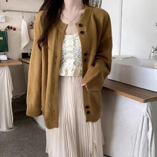 【设计感日系毛衣】慵懒风外套 秋冬韩版ins风休闲宽松针织开衫潮  商品图2