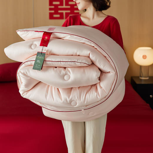 自然醒剪花蚕丝蛋白喜嫁被轻奢结婚庆喜被春秋被芯陪嫁喜字加厚冬被芯TD 商品图11