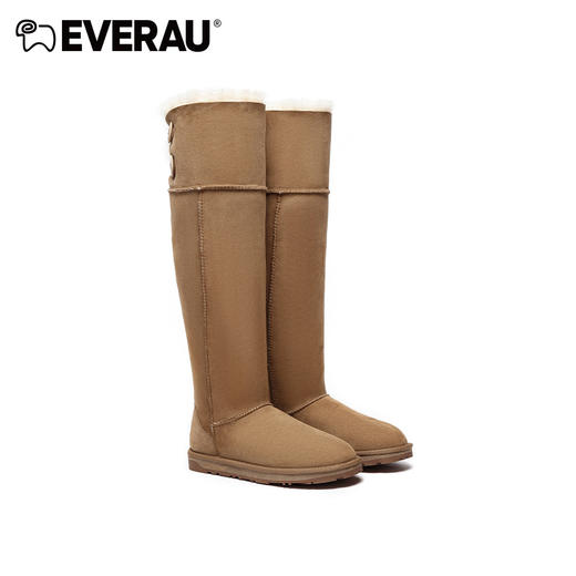 EVERAU过膝可翻折两穿设计雪地靴中保暖国王级别加高长筒雪地靴EA3140 商品图0