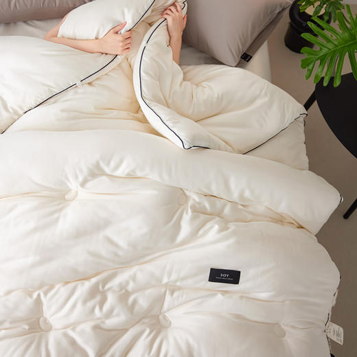 【热卖推荐】自然醒五星黑标大豆纤维春秋被高奢加厚保暖亲肤冬被四季款子母被芯TD 商品图10