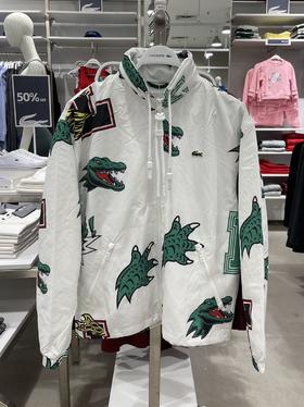 Lacoste/法国鳄鱼   男女同款刺绣标网格内衬透气休闲隐藏帽外套