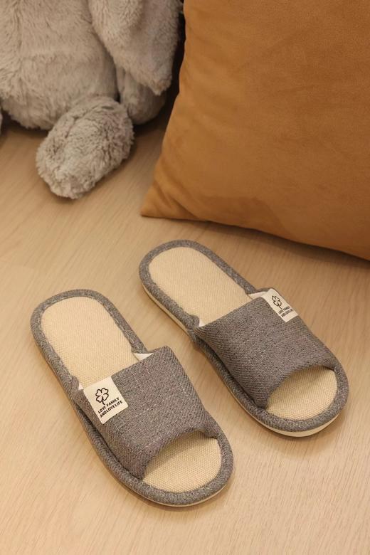 AMMJOOAUM 居家情侣拖鞋四季家居拖鞋室内棉亚麻布家用防滑静音地板凉拖 商品图6