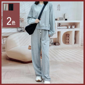 馥迦恣意休闲V领卫衣套装