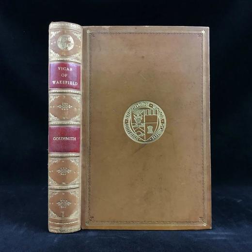 1889年 戈德史密斯《威克菲尔德牧师》 114幅手工上色插图 全真皮精装16开 商品图0