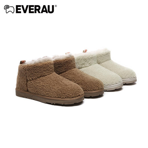 EVERAU今年冬季拥有最强温度感泰迪毛毛雪地靴内里羊皮毛一体+卷卷毛鞋面EA3147 商品图0