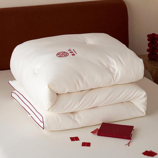 自然醒云绒棉芯生欢喜被结婚庆陪嫁喜被春秋被子冬大豆纤维被芯喜字加厚冬被TD 商品图13