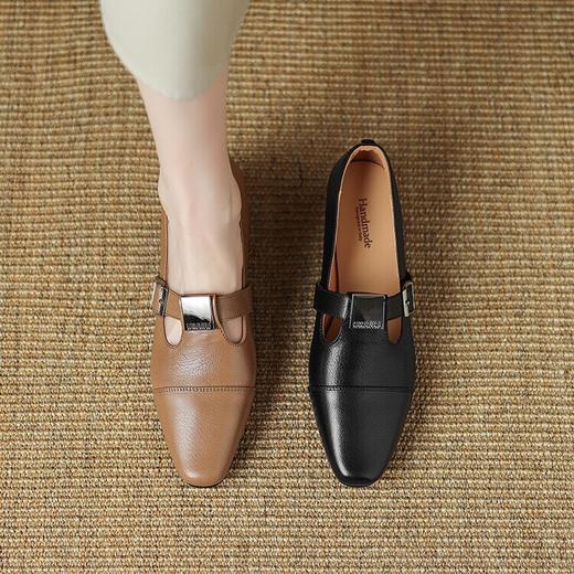 【预售5天】复古丁字扣粗跟单鞋里外皮中跟玛丽珍鞋头层羊皮四季鞋LD&6936 商品图2