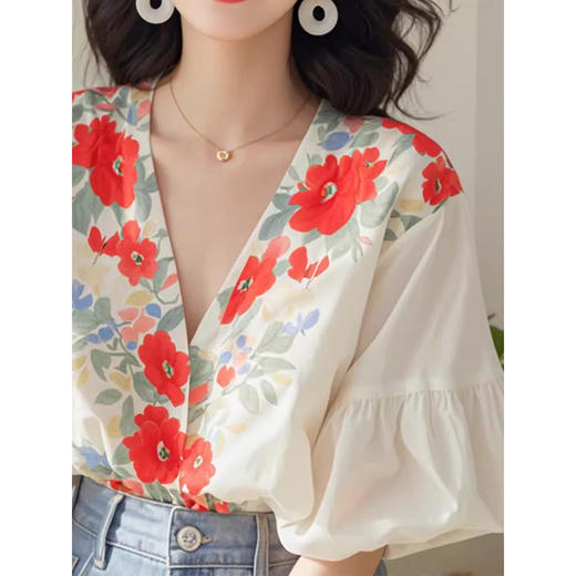 裁缝学苑AQ349小衫夏季法式V领灯笼袖衬衫纸样女装上衣衬衣样板 商品图4