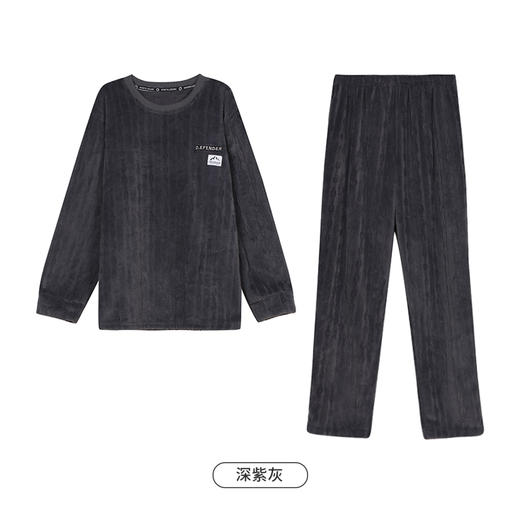 都市丽人都市锋尚睡衣舒适外出长袖法兰绒烂花厚男士法兰绒套装FHT2D8 商品图11