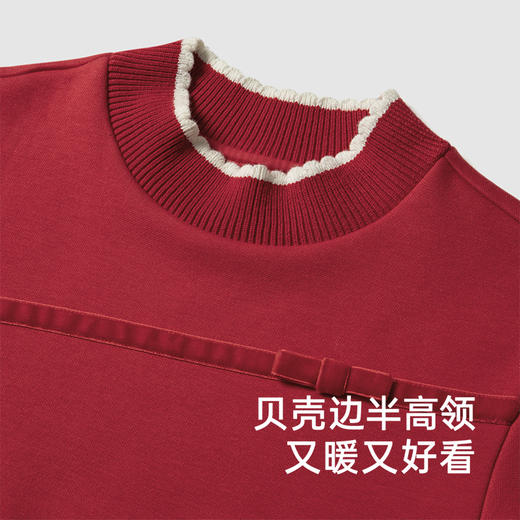 英氏女童裙子加绒秋冬保暖女童连衣裙长袖裙子新款喜庆拜年服 商品图3