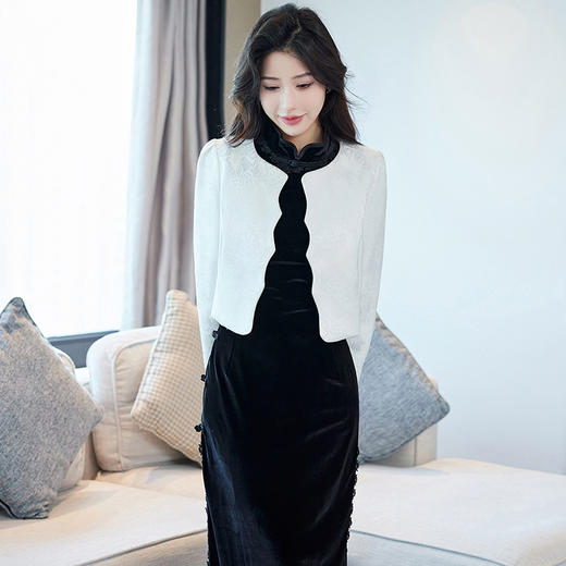 高端气质小披肩春秋短外套配旗袍裙子外搭CME8052 商品图3