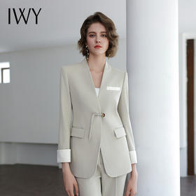 IWY/秋季新款套装西装外套浅灰色高级设计感通勤正式场合正装C14318+P34318