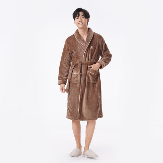 都市丽人都市锋尚睡衣生活家居单件袍法兰绒厚男士法兰绒套装FHT7A1 商品图1