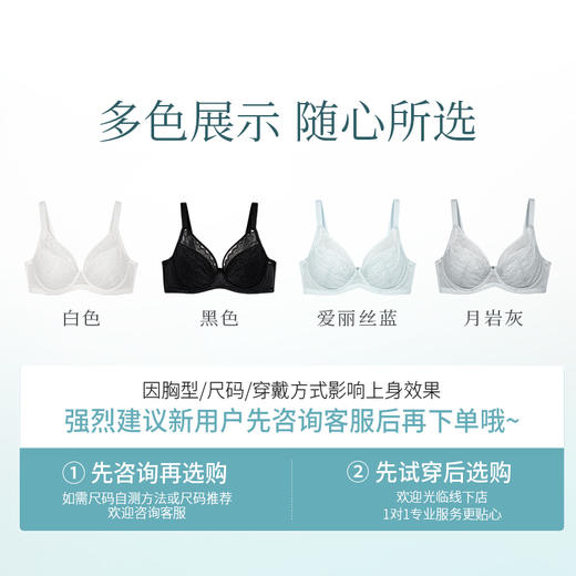 [普罗旺斯]大胸显小法式全罩杯蕾丝夏季超薄款聚拢文胸 商品图4