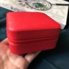 【积分商城】PU皮耳环戒指项链便捷旅行高级感首饰收纳盒红色拉链 商品缩略图0