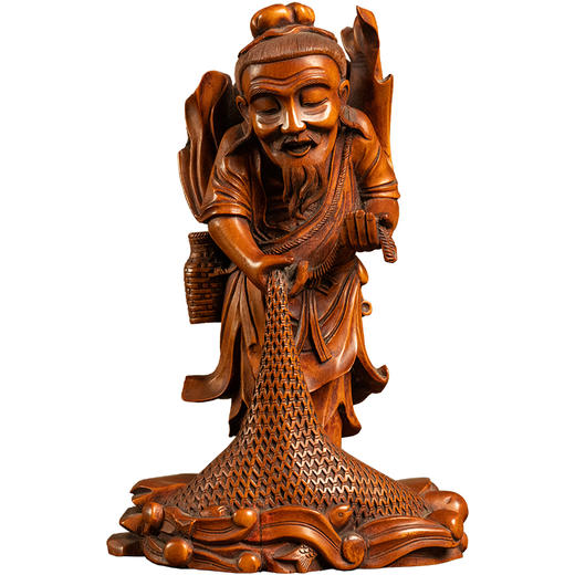 清 黄杨木雕渔翁人物摆件 商品图5