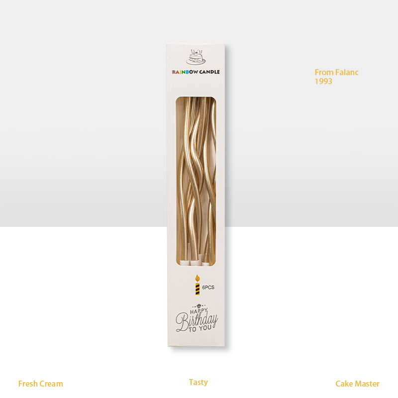 【扭扭金色蜡烛一套6根】（配件不单独出售）