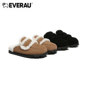 EVERAU韩范慵懒感毛毛博肯鞋女拖鞋EA2040