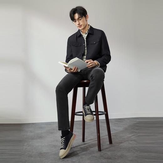 柒牌男装翻领夹克男2024秋冬新款时尚潮流工装风休闲百搭男士外套	127K70280 商品图3