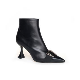 豪麟名鞋LORIBLU女鞋短靴牛皮革LR71N黑色