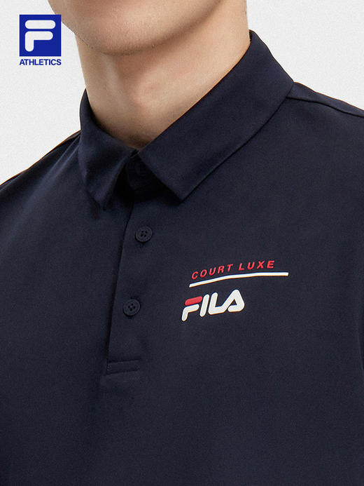 3件4折【自营】FILA/斐乐  男士针织短袖POLO衫2023夏季新款网球运动翻领上衣 A11M323111FNV 商品图2