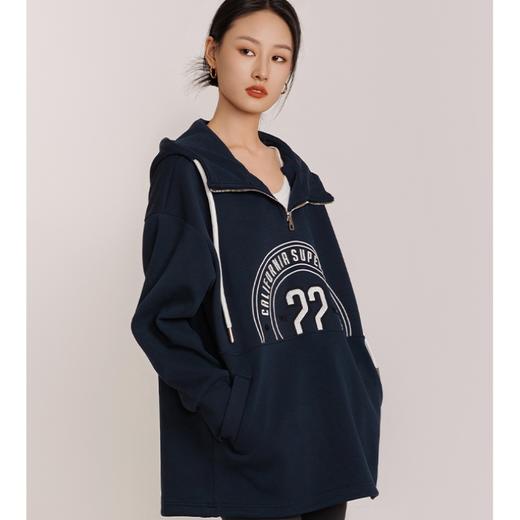女款珠地美式重工立体绣廓形连帽卫衣 882021 商品图6