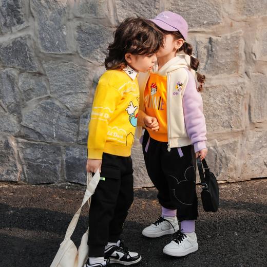 【商场同款】迪士尼童装女童连帽套头时尚休闲卫衣春秋新款加绒保暖宝宝上衣223DS0759 商品图3
