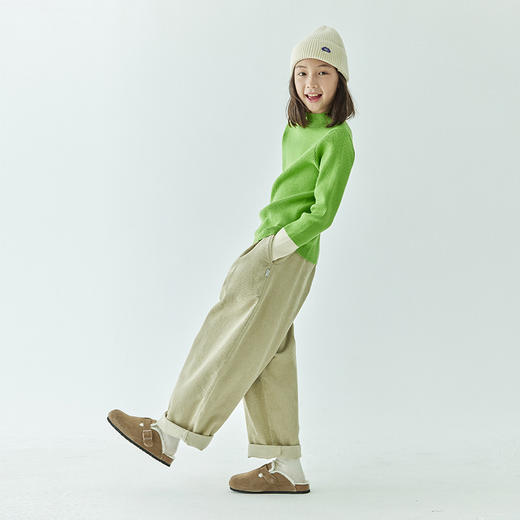 棵初2024年秋冬新品女童休闲全棉灯芯绒长裤亲子款慵懒随性阔腿裤 商品图3